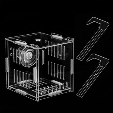 Imagem de Caixa de reprodução de peixes de aquário, separador de peixes para aquário, tanque de isolamento de peixes de acrílico, incubadora de incubadora com ventosas para pequenos peixes, camarão