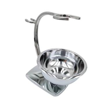 Imagem de OIIBWQ Tigela de barbear e suporte para acessórios, organizador masculino, economiza espaço, suporte para pincel de barbear, porta-lâminas.