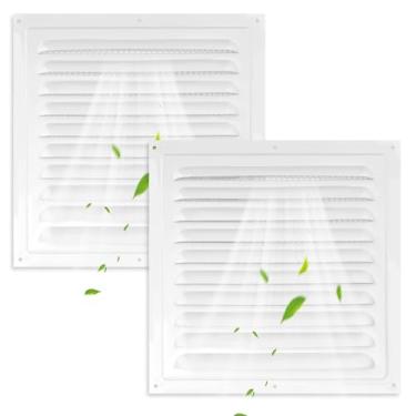 Imagem de ASTIMESA 2 pacotes de 25 x 25 cm, ventilação de porta de metal com tela de tela, abertura de cobertura de grade de ar de retorno para casas de parede, ventilação externa branca