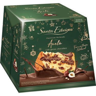 Imagem de Panettone Gotas de Chocolate Recheio de Avelã 500g Santa Edwiges