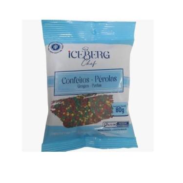 Imagem de Confeito Perolado Color Natal 80g Iceberg