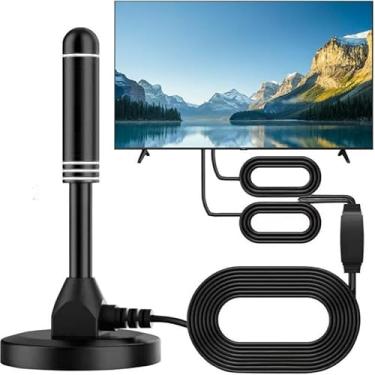 Imagem de Antena de TV portátil 4K/1080P – alcance de 6800 milhas, aprimorador de sinal amplificado, fácil instalação para smart/todas as TVs