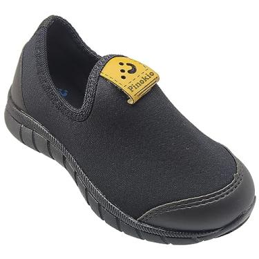Imagem de Tênis Infantil Masculino Escolar Preto Pinókio sem Cadarço Cor:Preto;Tamanho:27