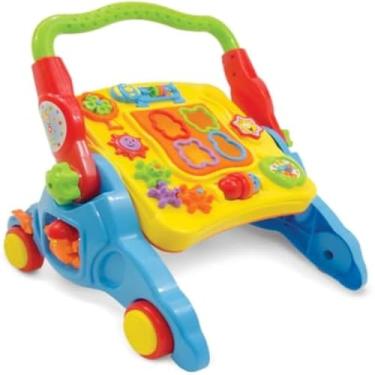Imagem de Andador de bebe com mesa e atividades, educativo, musical, leve e dinamico, multicolorido
