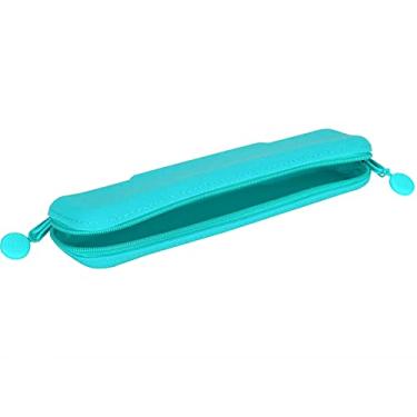Imagem de AYNEFY Bolsa de Armazenamento de Silicone para Mini Caneta, Bolsa de Silicone à Prova d'água para Maquiagem e Viagens, Durável Com Zíper para Lápis de Viagem, Contém Cosméticos e Produtos de (verde