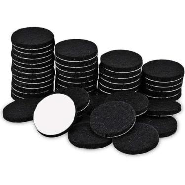 Imagem de Almofada de feltro para móveis, 50 peças, almofadas redondas de 25 mm, almofadas autoadesivas de fibra de feltro resistente para cadeira, mesa, sofá, pernas, proteção do chão - preto