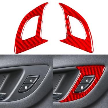 Imagem de GDFJGD Acessórios de fibra de carbono vermelho brilhante real para carro capa de acabamento interior decalque adesivo compatível com Chevrolet Equinox L/LS/LT/Premier 2018-2023 2019 2020 2021 2022