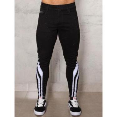 Imagem de Calça Preta Skinny Masculina Faixa Lateral Street Codi Jeans-Masculino