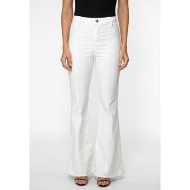 Imagem de Calça Sarja High Flare Branco-Feminino