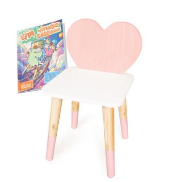 Imagem de Cadeira Infantil de Madeira Coração Rosa Bebê 2 - Eita Casa Perfeita