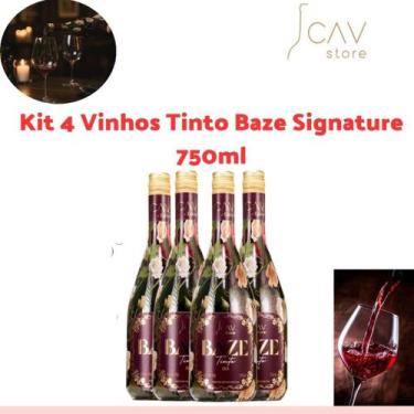 Imagem de Kit 4 Vinhos Tintos Baze Signature Pinot Noir 750ml  Sofisticação, Equ