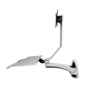 Imagem de BEGWVDJTP Suporte para monitor montado na parede com bandeja de teclado WS11 para escritório giratório elevador de pressão de ar industrial