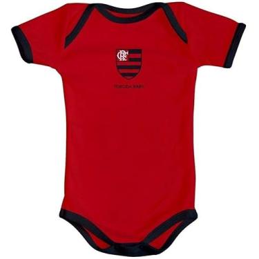 Imagem de Torcida Baby Body Bebê Flamengo Curto Vermelho Oficial (GG)