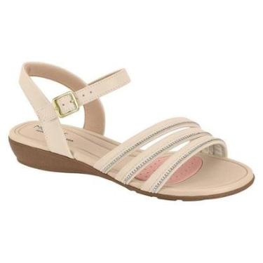 Imagem de Sandália Feminina Modare Rasteira Tira Dourada Fivela Ultraconforto-Feminino
