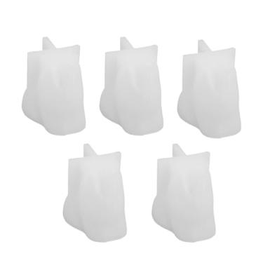 Imagem de 5 peças de molde de silicone para gatos, ferramenta faça-você-mesmo, micro-ondas, congelador, seguro, leite, geléia, chocolate, bolo, doces, pudim, mousse, sabonete, pastelaria, giz de cera, topo de