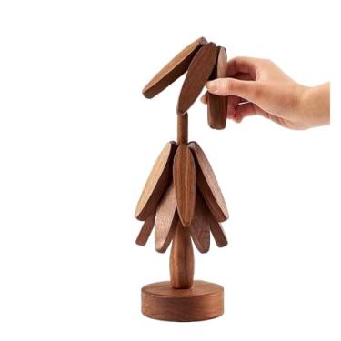 Imagem de Jogo americano em forma de árvore de madeira, bar, decoração de casa, conjunto de porta-copos antiderrapante, jogo americano de madeira, tapete de mesa redondo