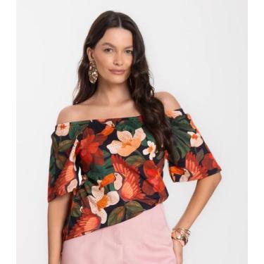 Imagem de Blusa Feminina Ciganinha Infinita Cor Vermelho, GG, Vermelho