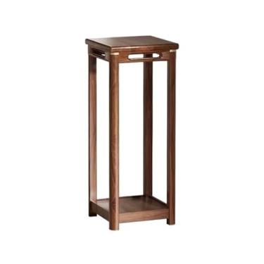 Imagem de KHUTRW3D Mesa de bonsai interna com base em vaso novo estilo chinês suporte de planta de madeira para exibição de prateleira ornamental no chão (médio)