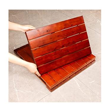 Imagem de Tapetes de banho de madeira de bambu, tapete de chuveiro de madeira antiderrapante, tapete de banho de bambu para banheiro, chuveiro ao ar livre, sauna, spa, tapete de madeira para banheira, spa e