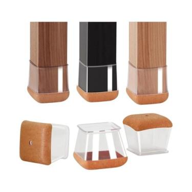 Imagem de 24 Peças Protetores De Pés De Cadeira Quadrados Com Base De Feltro, Ca