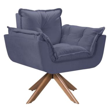 Imagem de Poltrona Opala Giratória Madeira Suede