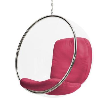 Imagem de Poltrona Bubble Chair Acrilico Com Estofado Sintético - Rosa