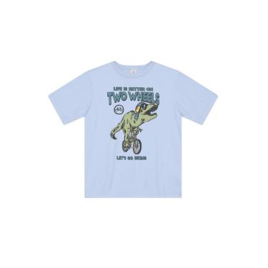 Imagem de Camiseta infantil menino de dinossauro em malha Brandili-Masculino