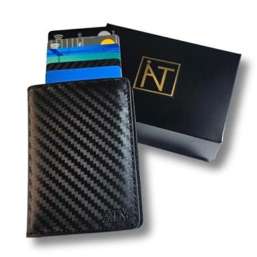 Imagem de Carteira Masculina Feminina Cartao Rfid Anti Furto Essencial - Atni