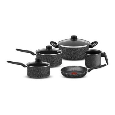 Imagem de Jogo De Panelas Rochedo Stone Pro 5 Peças Efeito Pedra