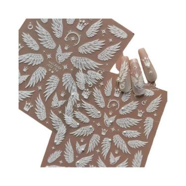 Imagem de Adesivos De Unhas Com Asas De Borboleta Pretas E Roxas, Decalques De M