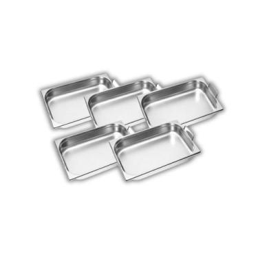 Imagem de Kit 5 cuba com alca inox 1/1 gn 65 para buffet - Chef Line