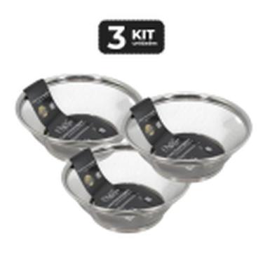Imagem de Kit 3 cesto escorredor de inox multiuso 28 cm - Chef Line