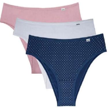 Imagem de Kit c/ 12 Calcinhas Biquini Microfibra Del Rio ref. 51509, Marinho/Bra