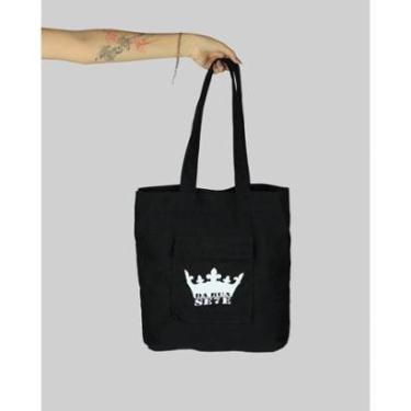 Imagem de Bolsa DR7 Street Ecobag Crown Logo - Preta-Unissex