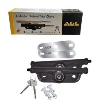 Imagem de Fechadura lateral sobrepor chave tetra para porta de enrolar aço agl