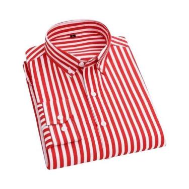 Imagem de Camisa Casual De Negócios Masculina De Manga Longa Em Algodão Confortá