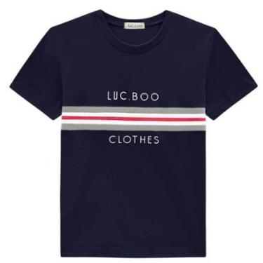 Imagem de Camiseta Manga Curta Infantil Menino Azul Marinho Lucboo-Masculino
