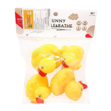 Imagem de Kit com 4 Patinhos de Borracha Para Banho com Apito BLS86-6 - Dorémi -