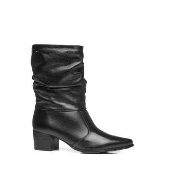 Imagem de Bota pegada coturno em couro feminino - preto - 37, Preto, 37