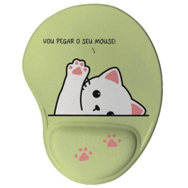 Imagem de Mouse Pad Ergonômico Divertido Gatinho Vou Pegar o Seu Mouse - Geek Vi