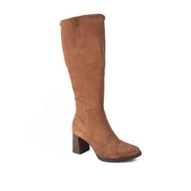 Imagem de Bota Dakota Cano Longo Castanho Salto Bloco - Feminina - Mar, Marrom, 