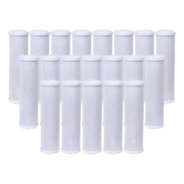 Imagem de Kit 20 Refil Filtro Carvão Ativado Carbon Block Remove Cloro Cinza - R