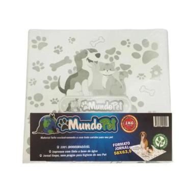 Imagem de 50 folhas Jornal Pet Biodegradável 1Kg Folhas Grandes Dobradas 2 a 2 -