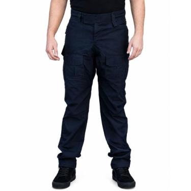 Imagem de Calça Tática Masculina Azul Noturno 8 Bolsos Durável Uniforme Operacio