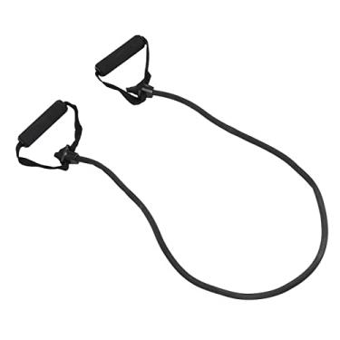 Imagem de Corda de puxar para treino, portátil, com 2 alças, preta, para ioga, extensão, para homens e mulheres, para academia, casa