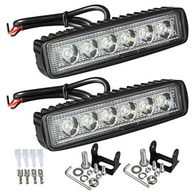 Imagem de Partsam Barra de luz LED de 6 polegadas branca 36W 6500K Super Bright Spot Work Light Pods Single Row Off Road Driving Light Light Light Fog Light Impermeável SUV ATV 4WD Carro Caminhão Golf Cart 12V 24V IP67 (2 peças)