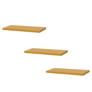 Imagem de Kit 3 Prateleiras 40 X 20cm Amarela Suporte Invisível