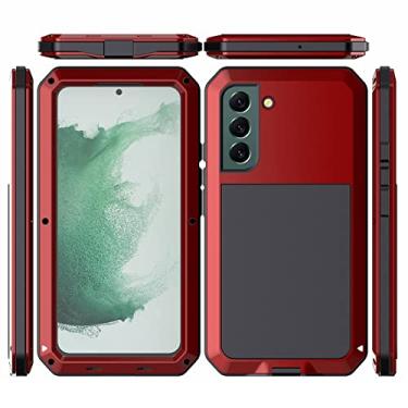 Imagem de Capa para Samsung Galaxy S22/S22 Plus/S22 Ultra, à prova d'água resistente à prova de choque capa à prova de poeira proteção de tela integrada, vermelha, S22 15,1 cm