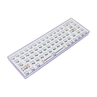 Imagem de Kit de teclado hotswap, kit de teclado mecânico, Kit DIY de teclado mecânico de 64 teclas Teclado mecânico sem fio 2.4G de 68 teclas Teclado DIY com tapete de isolamento acústico para uso(Roxa)