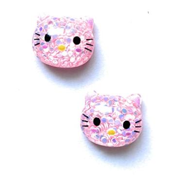 Imagem de happy happy Charm Hello Kitty Capa para celular Peças Acessórios Feito à Mão Material Artesanato Peças Deco Botão Pingente 2 conjunto